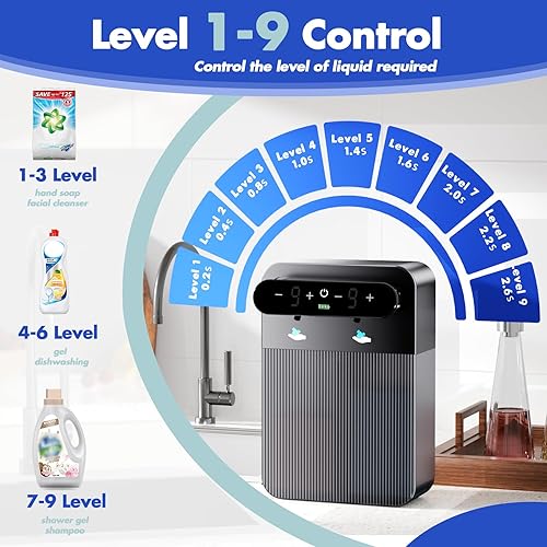 Miniatura 4 de YIKHOM Dispensador de jabón automático de montaje en pared, dispensador de sensor eléctrico sin contacto para cocina y baño, bomba desinfectante de