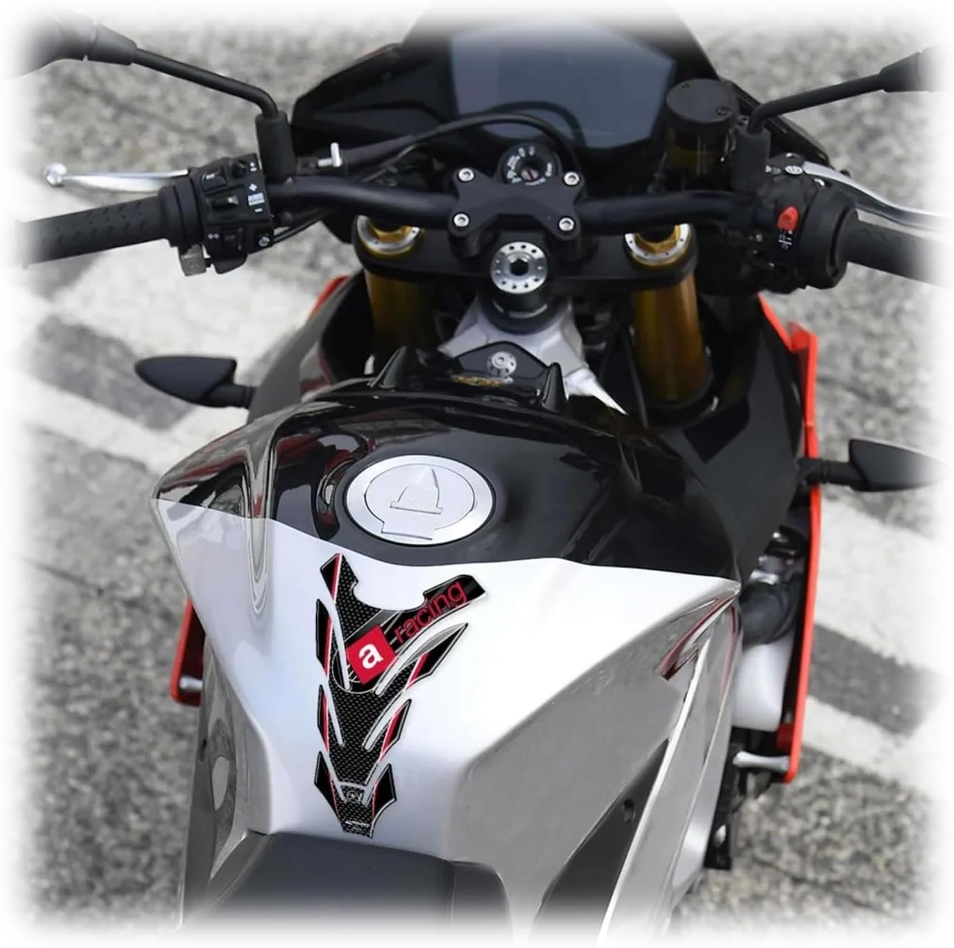 labelbike - 3D Sticker Motorcycle Fuel Tank Pad Protection and Decoration in Resin compatible with Aprilia Racing