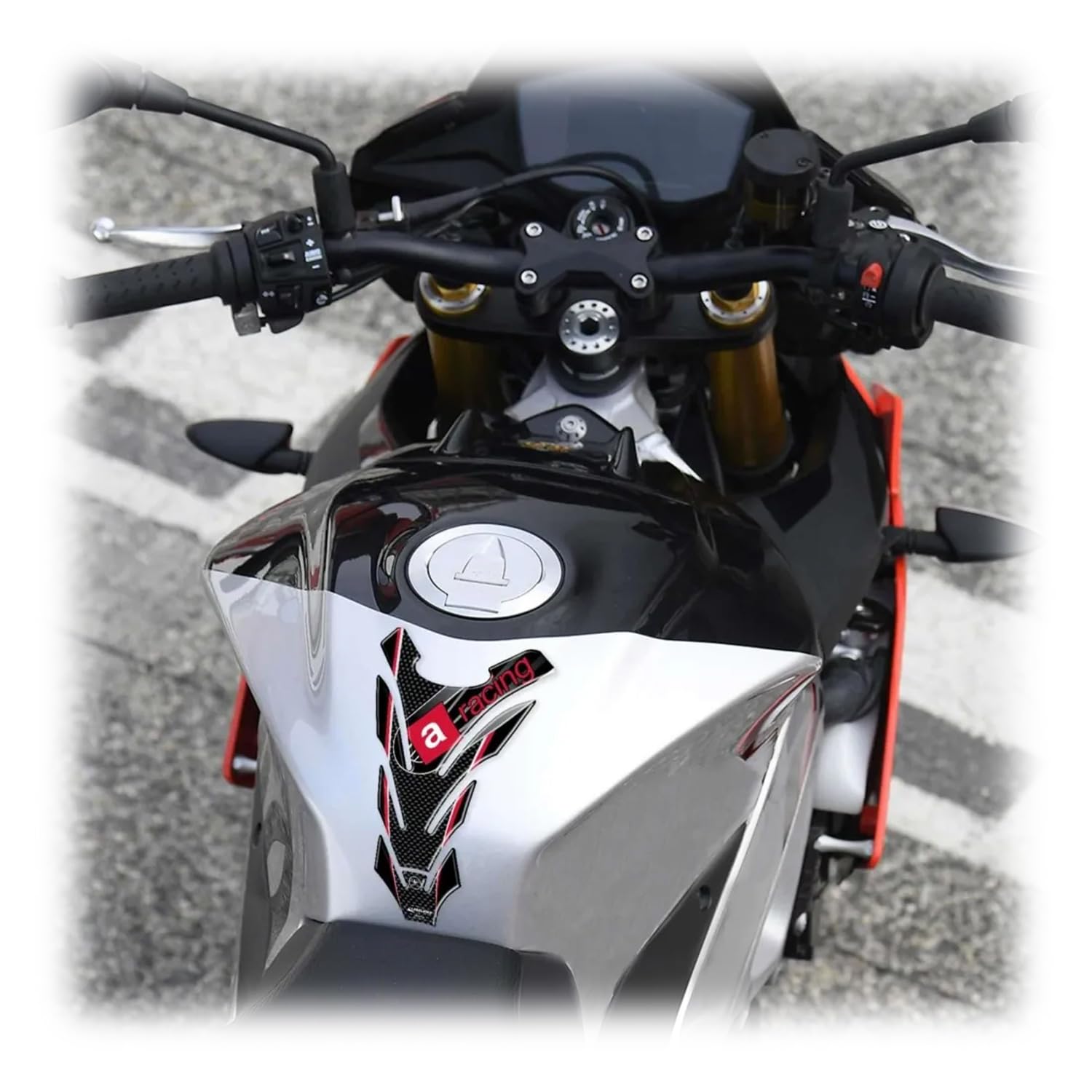 labelbike - 3D Gel Resin Sticker Decoration and Protection of Motorcycle Tank Compatible with Aprilia Racing