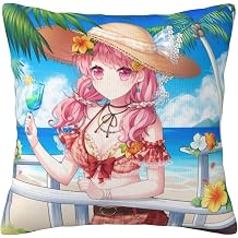 Body Pillow, Cover, Pillow Case, Beach Girl, Anime, Pink Hair, Cute Character Pattern, Surroundings, Moe Goods, Antibacterial, Deodorization, Breathable, Quick Drying, Dust Mites, Soft, Anti-Static,