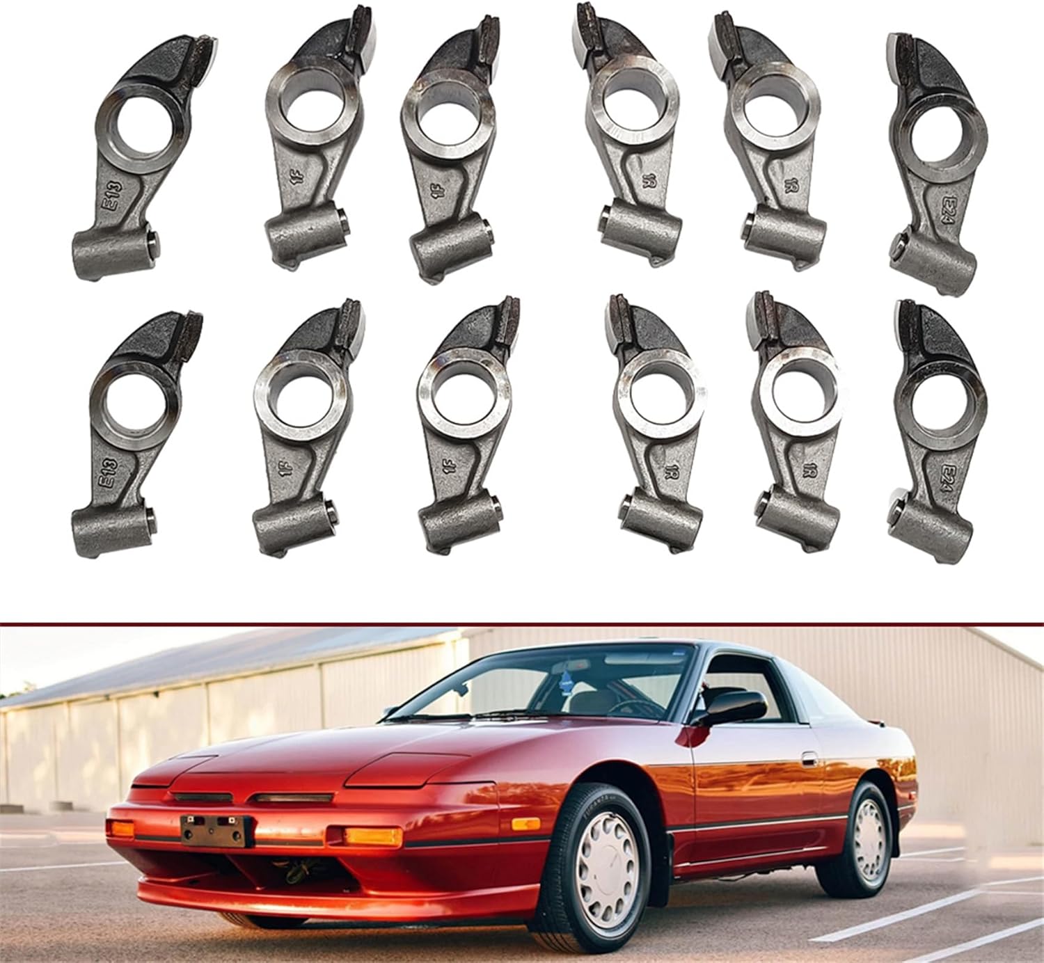 Rocker Arm Kit Fit for Nissan 2.4L KA24E 240SX Stanza Axxess Hardbody Pickup 1989-1997 Replace 13257-40F06 13257-40F07 13257-40F16 13257-40F17