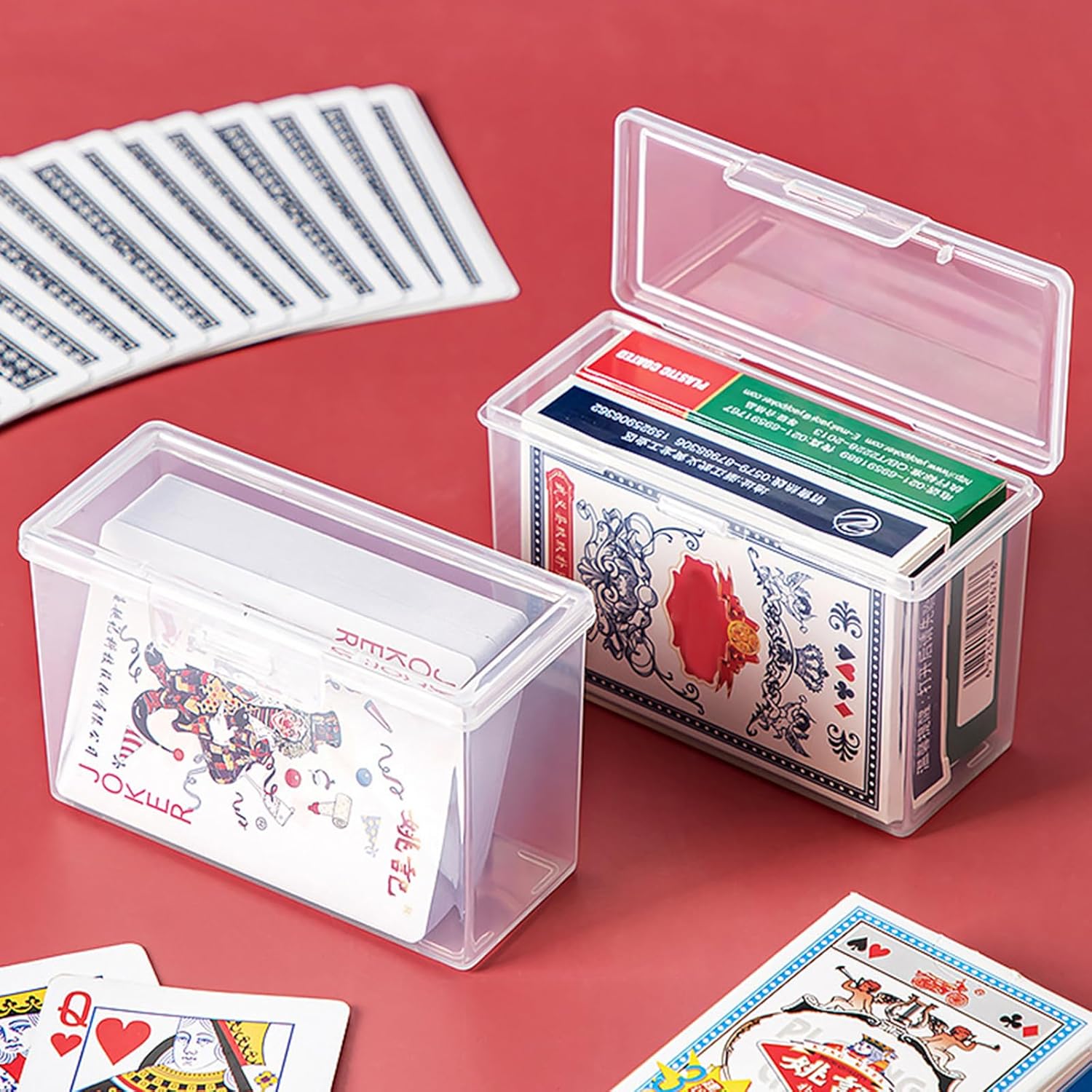 8 Pcs Blank Playing Card Case Storage Box, Empty Flash Card Deck Holder Case Box, Acrylic Clear Game Card Storage Containers for Baseball Trading Bank Business Cards