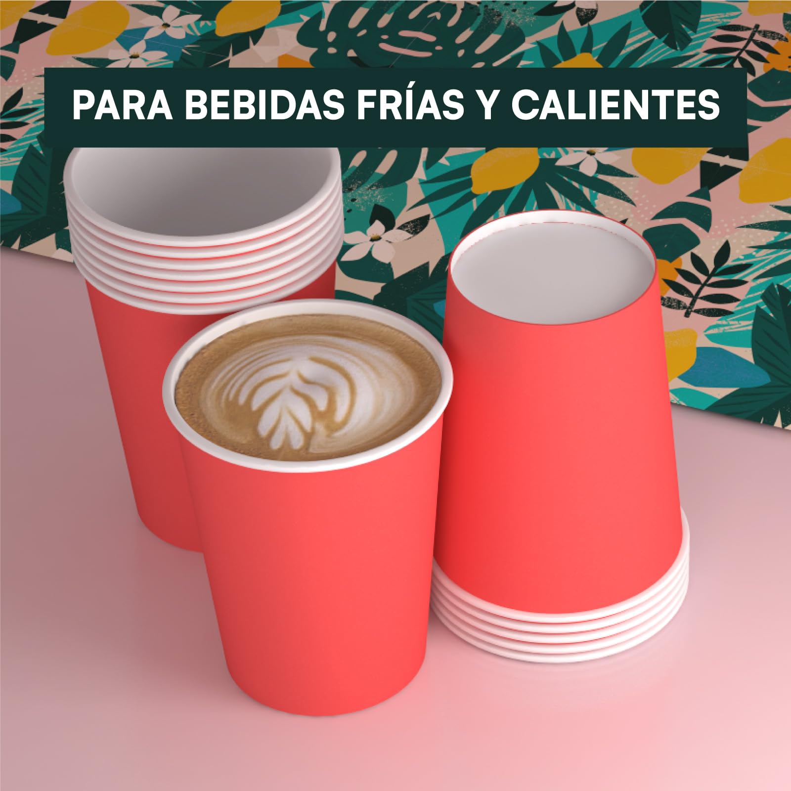 Baciato Caffè 1000 vasos de papel de 200 ml, ecológicos, biodegradables, desechables, fabricados en Italia, para llevar bebidas calientes, agua, de colores rojos, fabricados y envasados en Italia