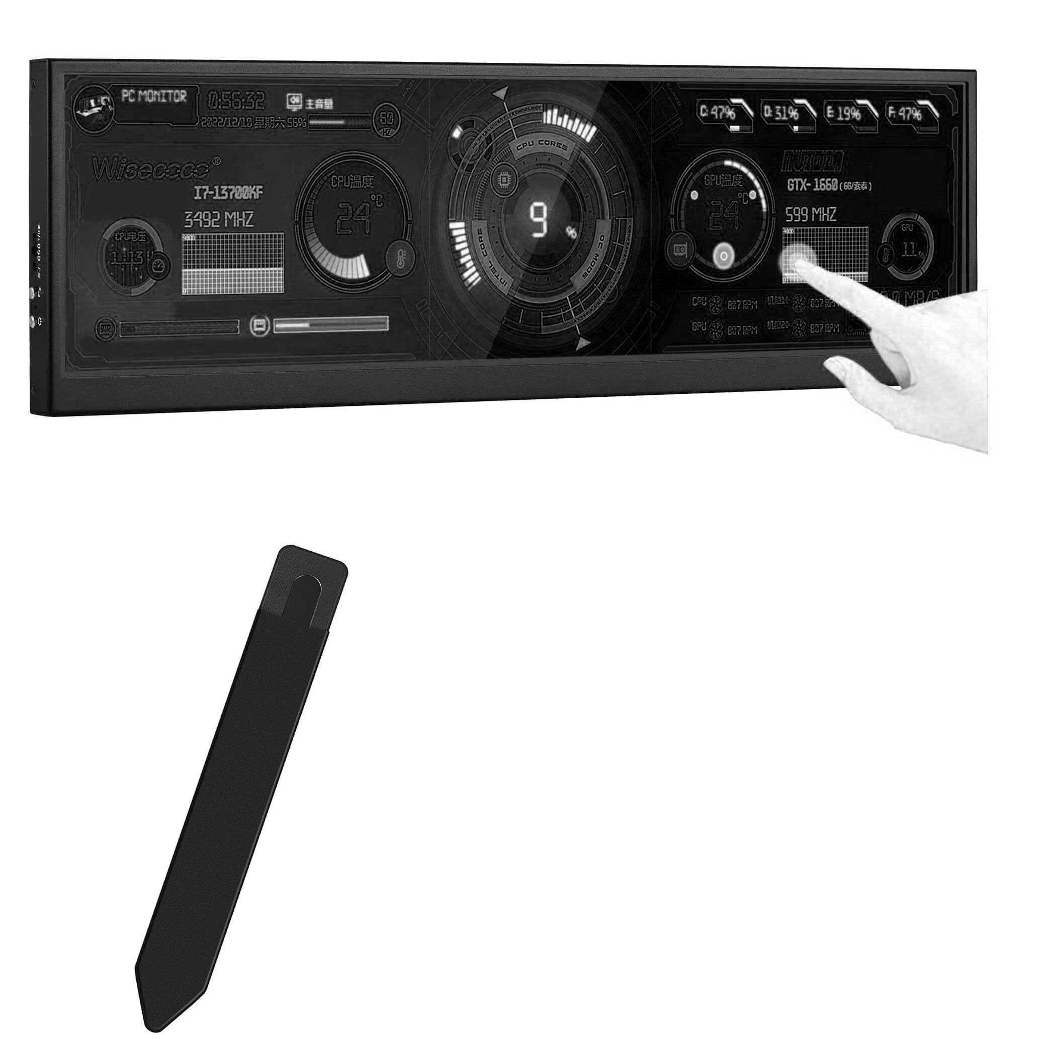 BoxWave Stylus Pouch Compatible with Wisecoco Portable Monitor NV126B5M-N41 (12.6 in) - Stylus PortaPouch, Stylus Holder Carrier Portable Self-Adhesive - Jet Black