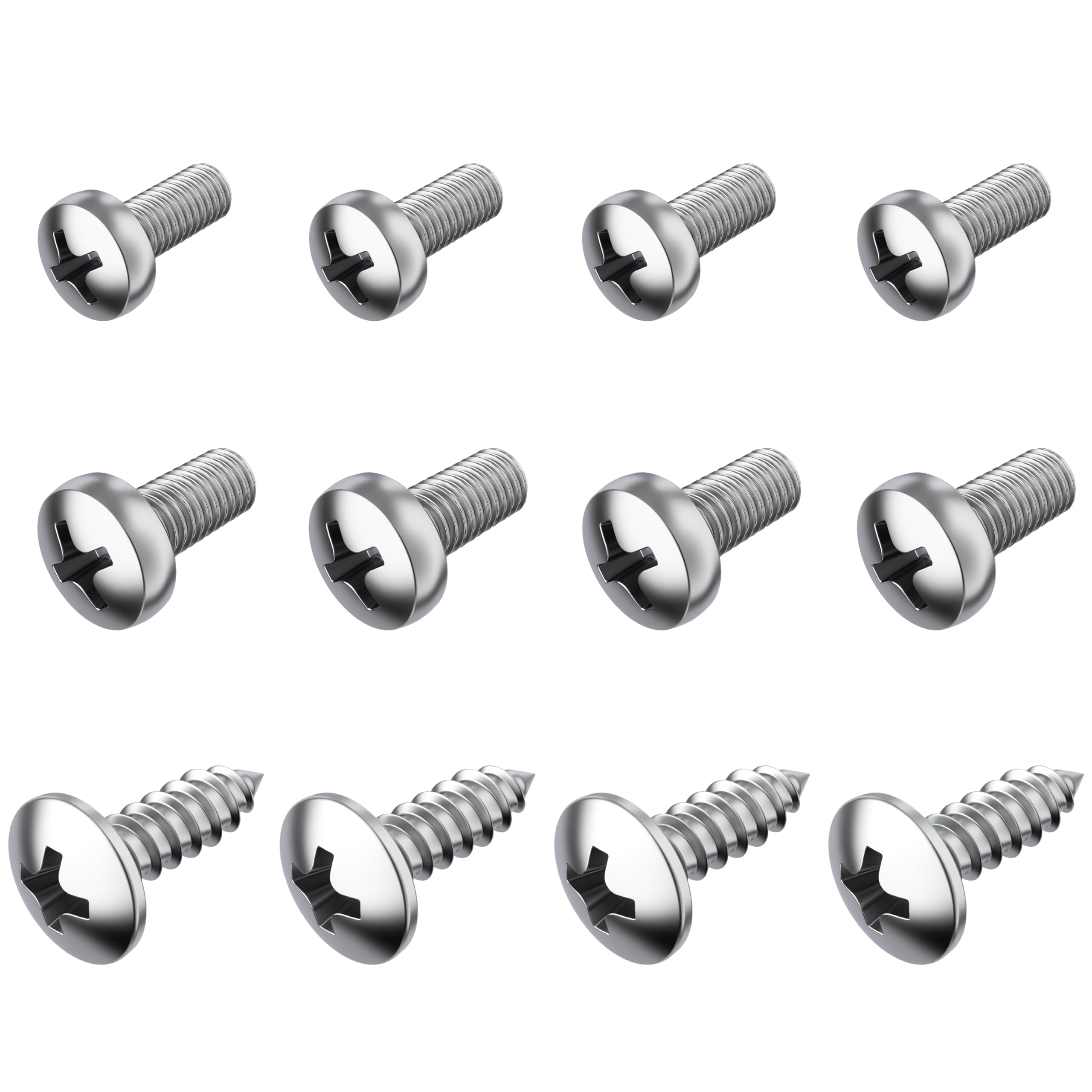 Stainless Steel License Plate Screws for License Plates, Frames, Covers- Rust Proof Rear & Front Licence Plate Screw Set - Compatible with Toyota, Lexus & Scion