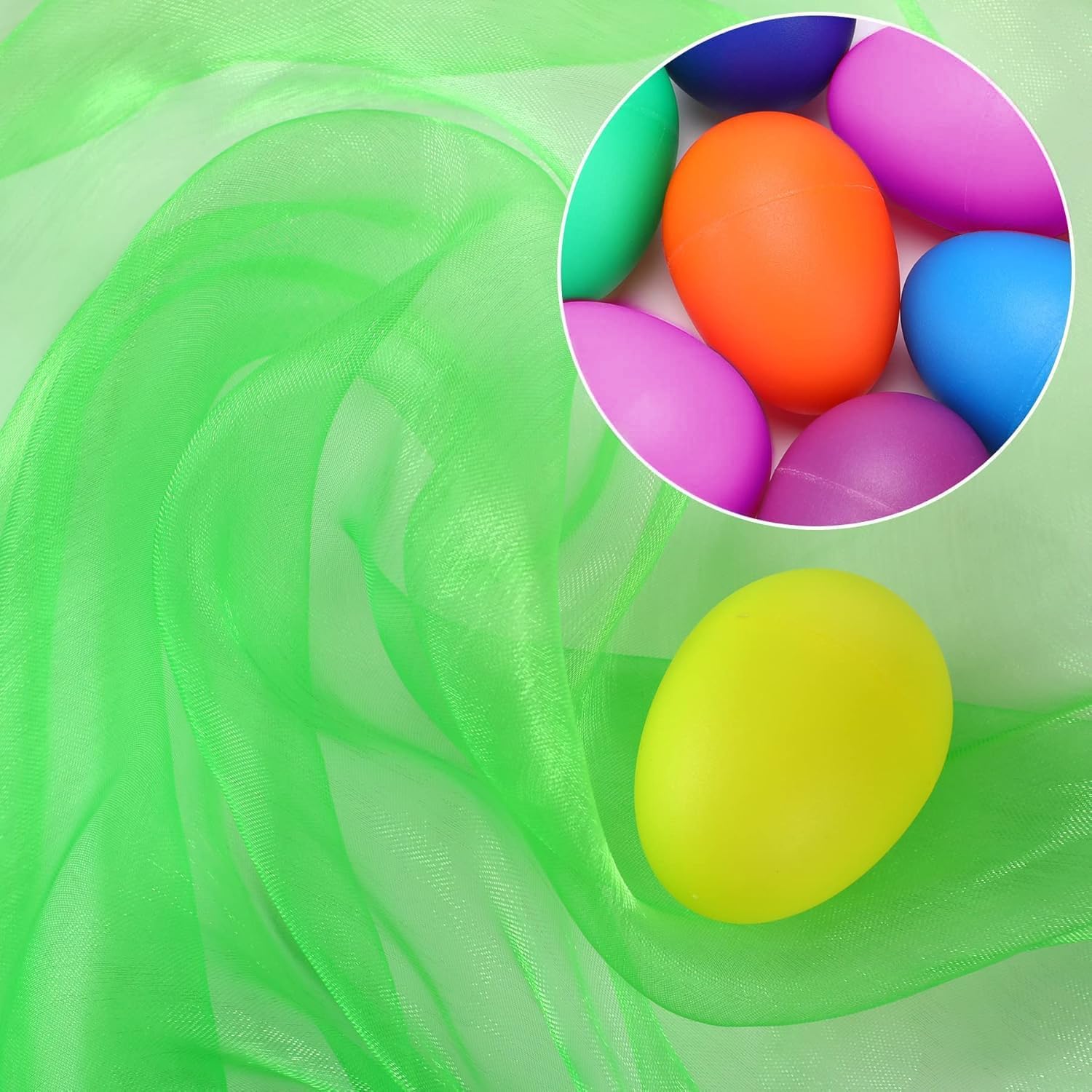 Augshy 60 Pcs Egg Shaker Musical Instruments for Kids, 36 Packs Maracas Eggs with 24 Packs Dance Scarves for Kids Music Learning Birthday Gifts Christmas Easter Party Favors
