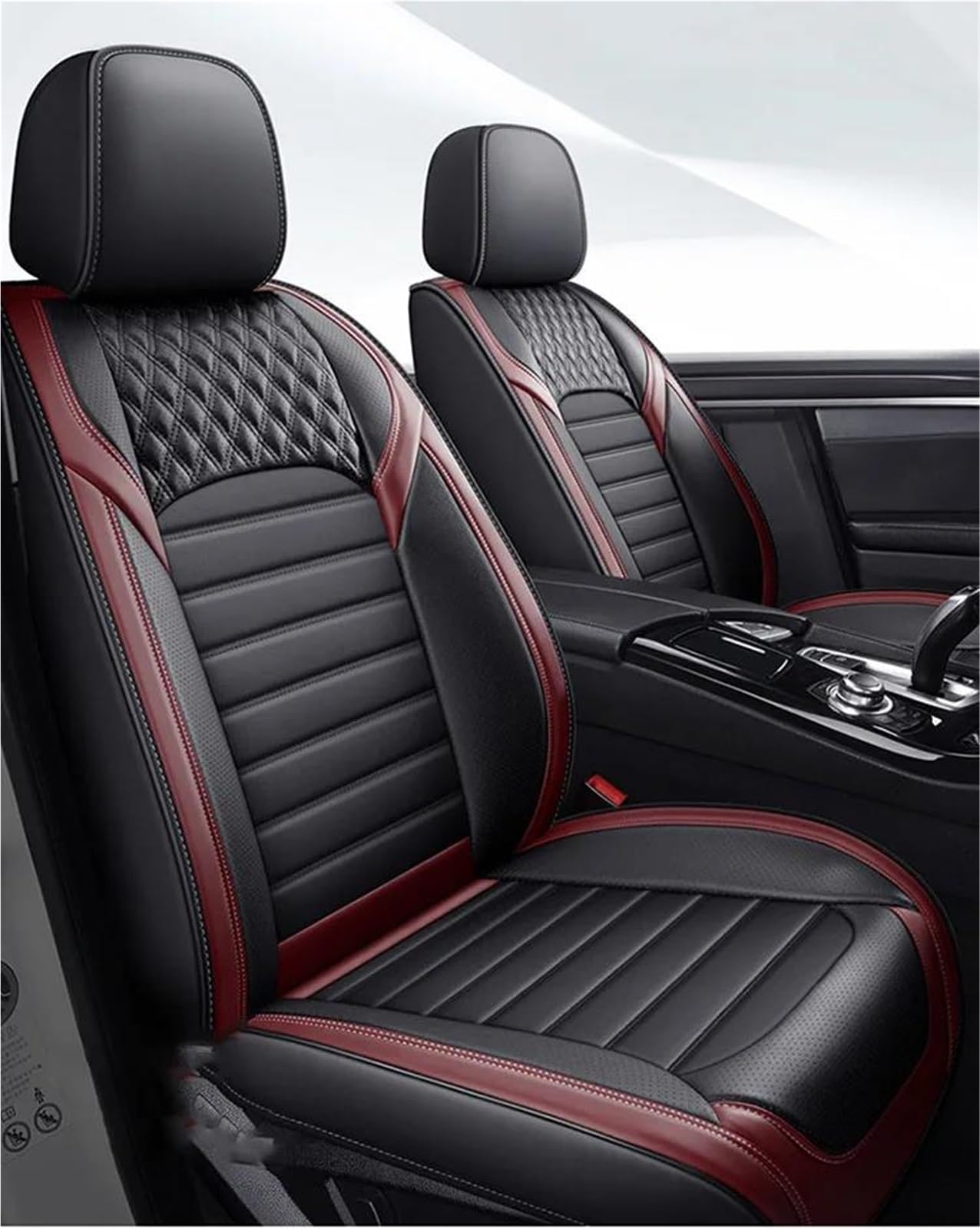 Housses de siège de voiture en cuir rouge ensemble complet Suzuki SX4