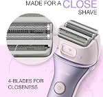 Panasonic Electric Shaver for Women, Cordless 4-Blade Shaver, Bikini Attachment, Pop-Up Trimmer, Wet Dry Operation - ES-AWL8AV (Purple)