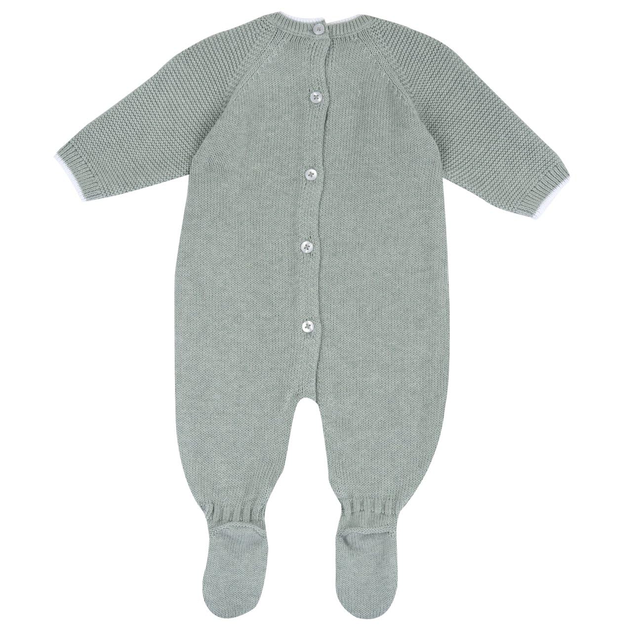 Chicco, Tutina aperta interno gamba in maglia, 100% cotone (Verde, 0 Mesi)