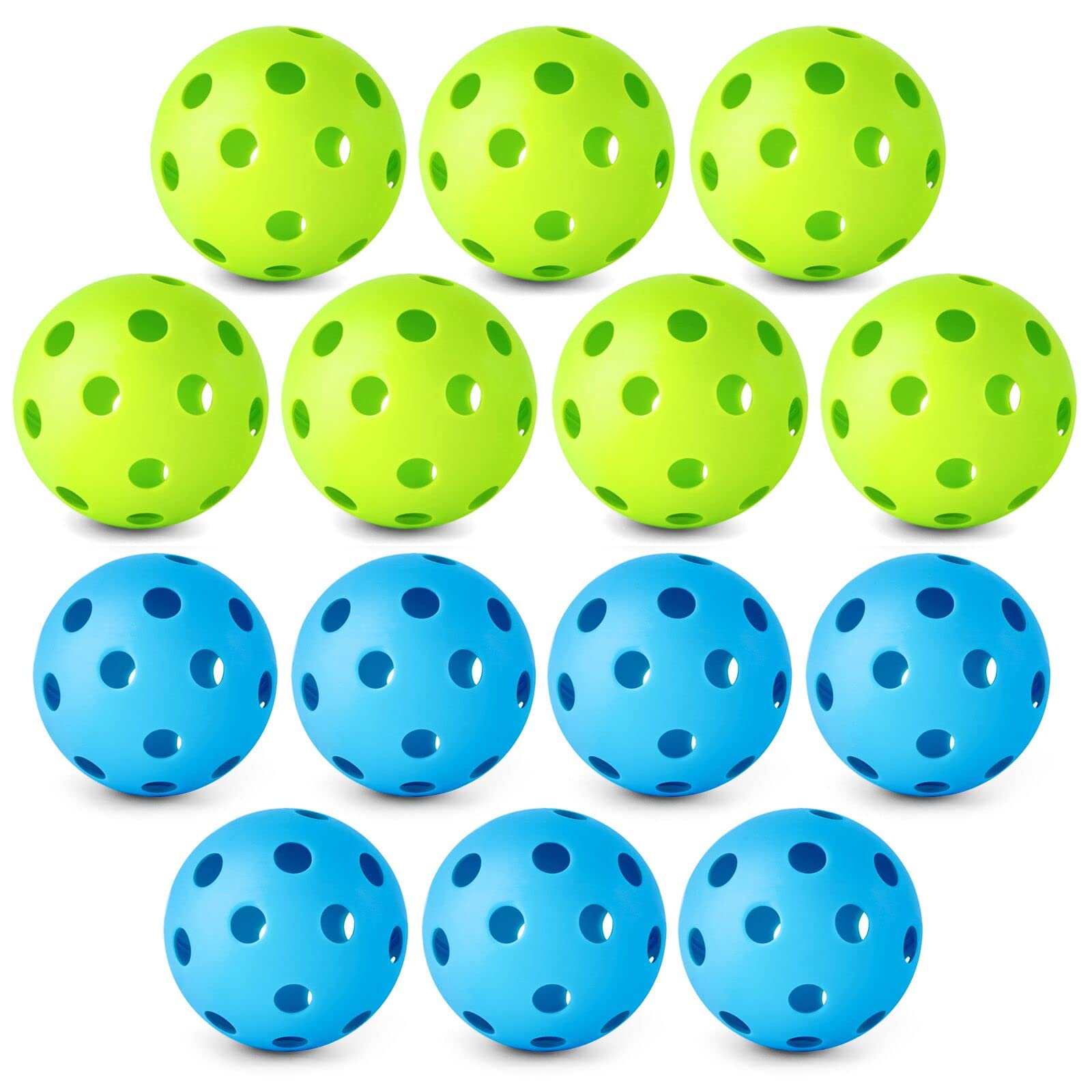 Coopay 14/48 Pack Practice Baseball Softball, Plastic Training Balls Lightweight Hollow Limited Flight Softballs for Hitting, Pitching, Batting Training Indoor Outdoor Use