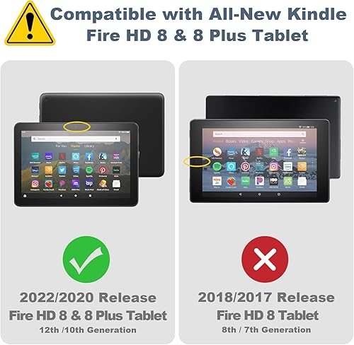 Miniatura 2 de ACdream Funda para tablet Tienda Fire HD 8 y 8 Plus (12 generación10 generación, versión 20222020), funda de piel tipo folio, soporte plegable,