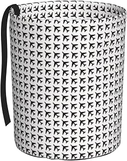 Airplane Print Car Trash Can Leak Proof Vehicle Garbage Can Foldable Hanging Car Trash Bin for SUV Truck Van Cars Trash Bag