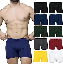 Kit 10 Cueca Boxer Sem Costura Selene Microfibra Box Masculina Adulto