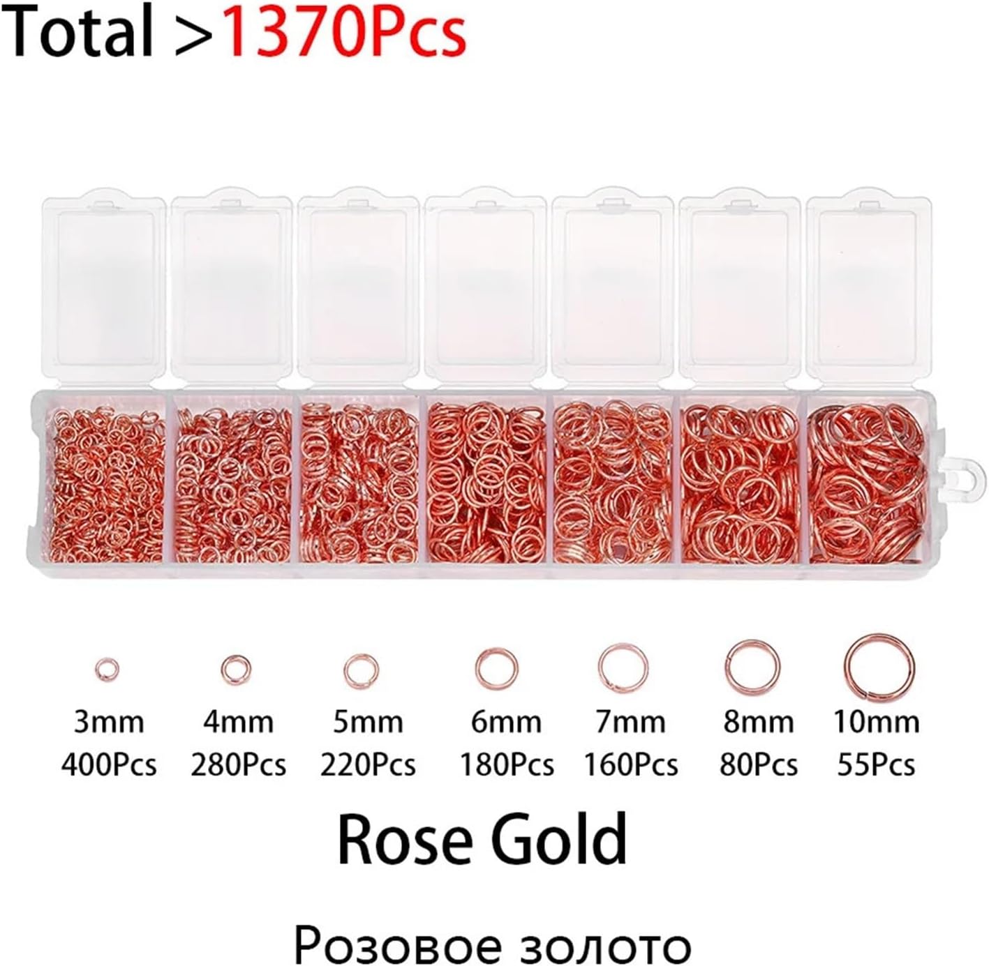 6Box Open Jump Rings 3-10mm for Jewelry Making DIY Connectors Kit