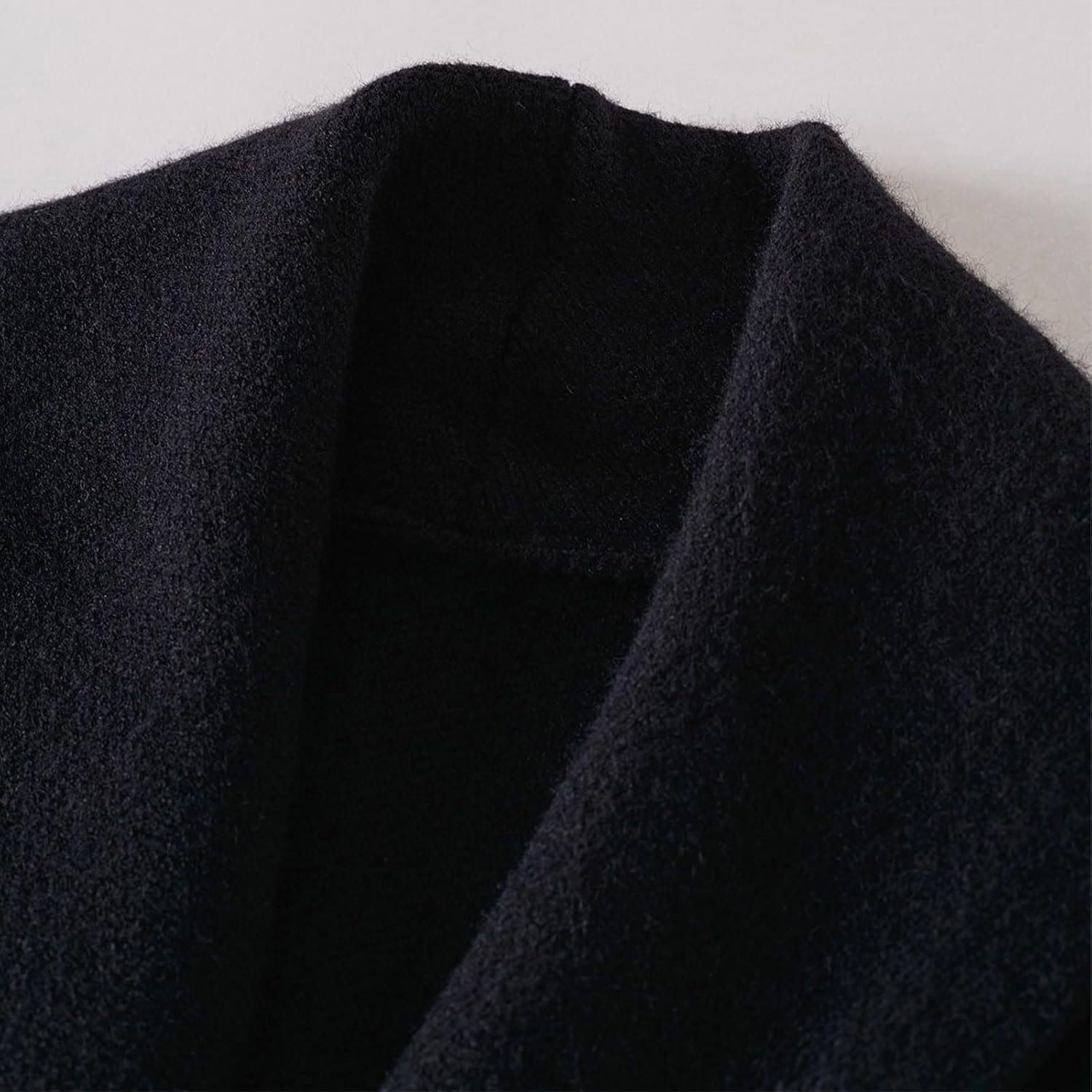 CHICWISH Women Wide Collar Open Front Knit Cardigan Coat Fall Winter Shawl Knit Sweater Coat Outwear with Pockets - Image 6