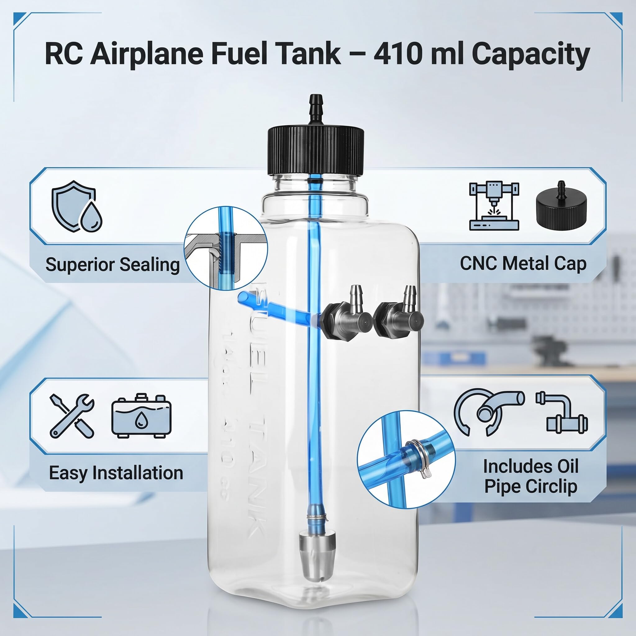 CAN Réservoir carburant plastique 42 L - 50x35x30 cm - Réservoirs