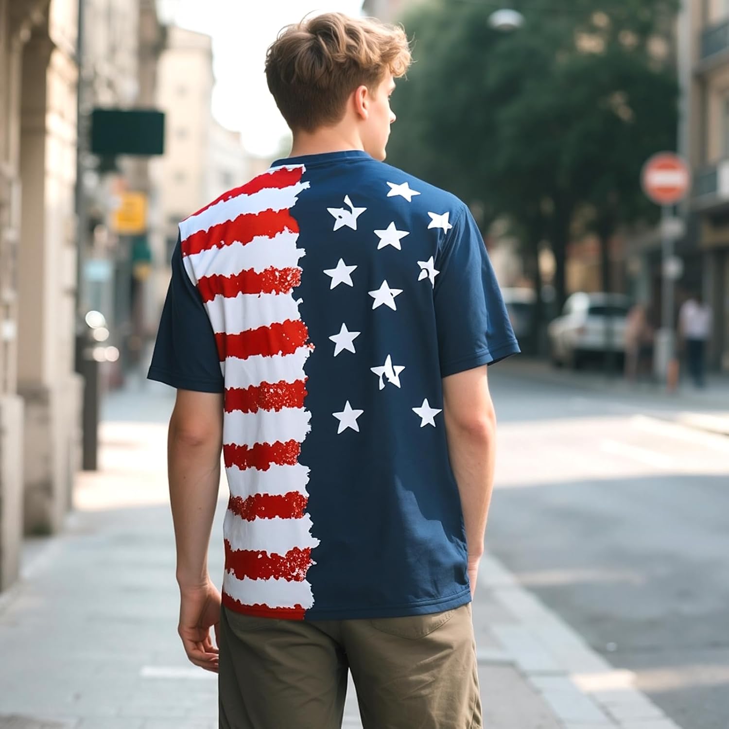 Evankin Mens 4th of July T Shirts American Flag Patriotic Short Sleeve Tees Funny Novelty USA Tops Independence Day - Image 6