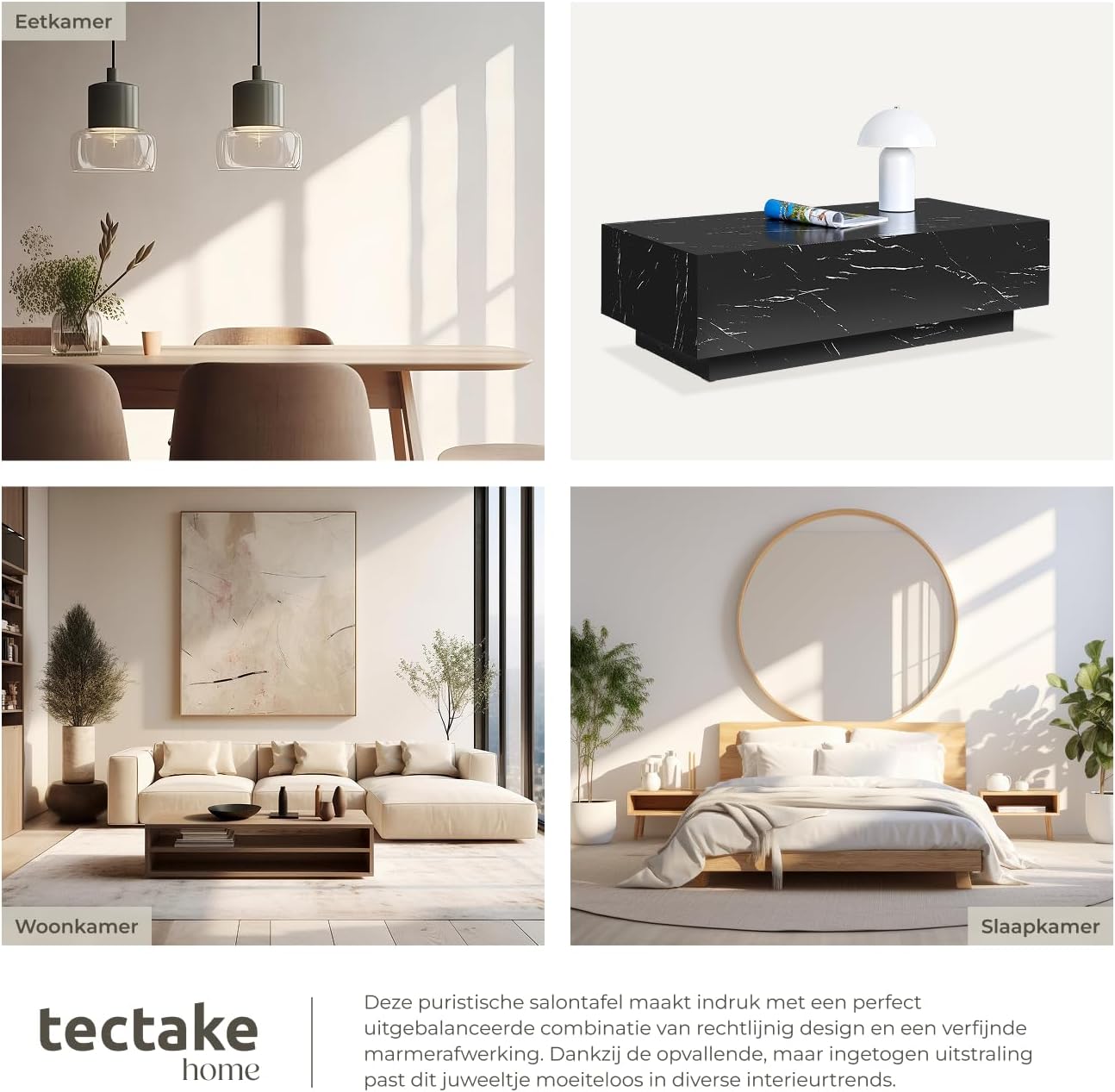 Hand wiping the smooth surface of the tectake Lasley coffee table with a damp שטאָף.