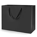 MOXARYSU Extra Large Black Gift Bags: 16x6x12 Inch 3pcs Black Paper Bags With Handles Bulk For Party Shopping Birthday Wedding (XL-3)