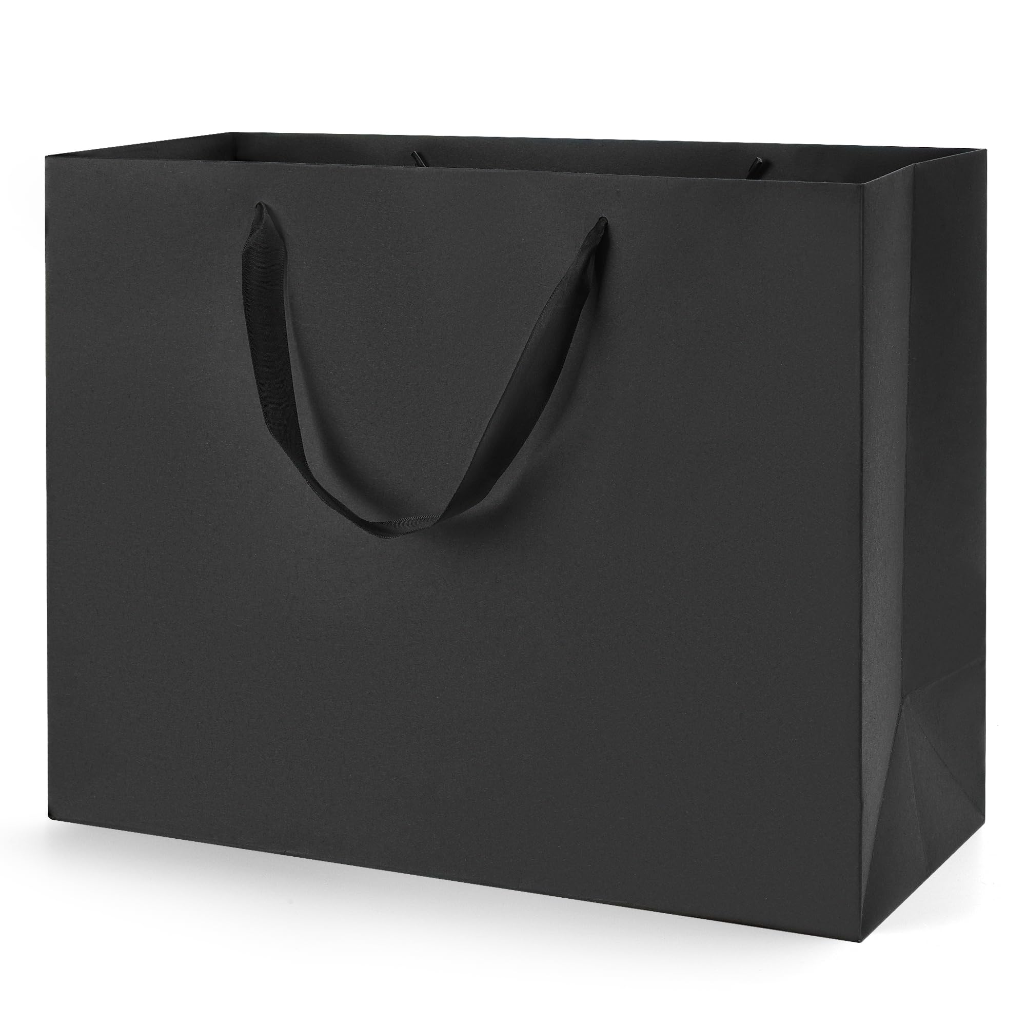 MOXARYSU Extra Large Black Gift Bags: 16x6x12 Inch 3pcs Black Paper Bags With Handles Bulk For Party Shopping Birthday Wedding (XL-3) โ image 1