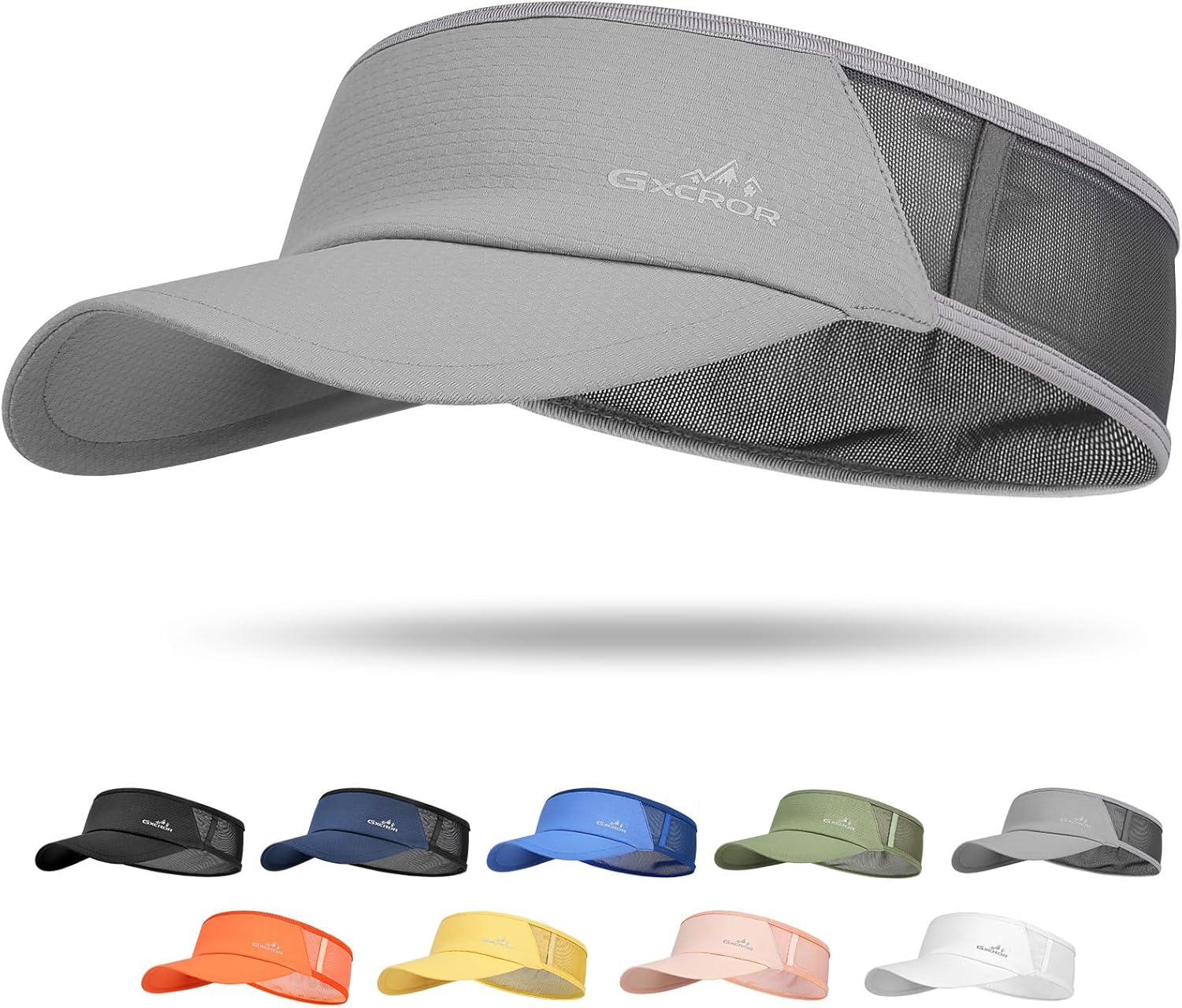 GXCROR Sports Sun Visor Hat Men Women, Lightweight Breathable Quick Dry Sports Sun Hat for Running Golf Tennis