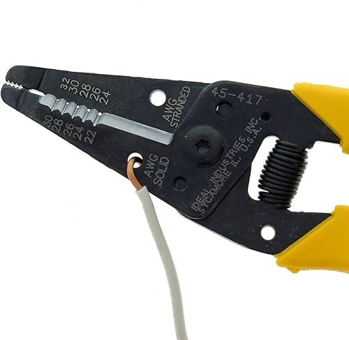 Miniatura 13 de IDEAL Electrical 45-417 Premium Reflex T Pelacables - 22-30 AWG sólido, 24-32 AWG trenzado, pelacables con nariz de alicates, cierre deslizante,