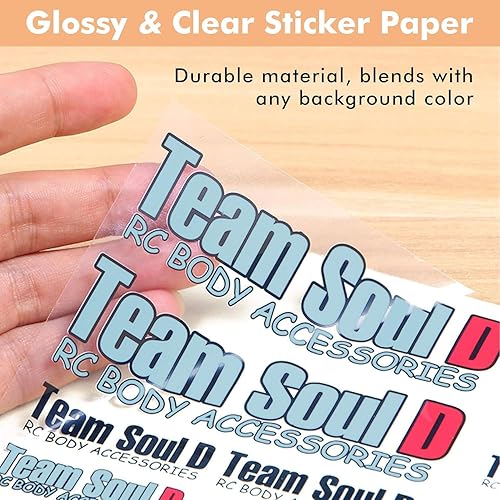 Miniatura 2 de A-SUB Papel adhesivo transparente para impresoras de inyección de tinta, papel adhesivo de vinilo transparente impermeable, 50 hojas de 8.5 x 11