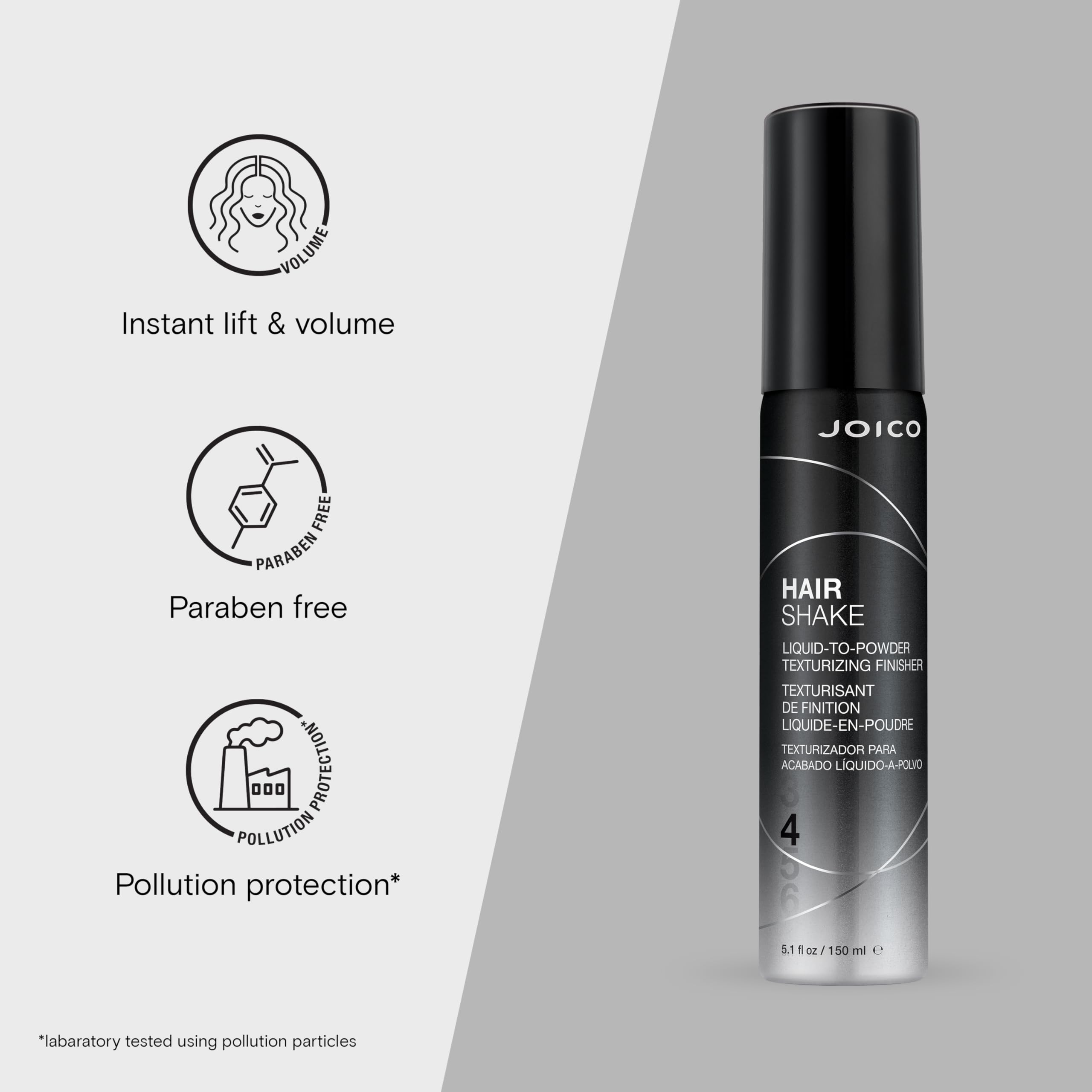 Joico Hair Shake Liquid-To-Powder Texturizing Finisher | For Most Hair Types | Long-Lasting Volume | Instant Lift | Quick Dry Finish | Protects Against Pollution | Paraben Free