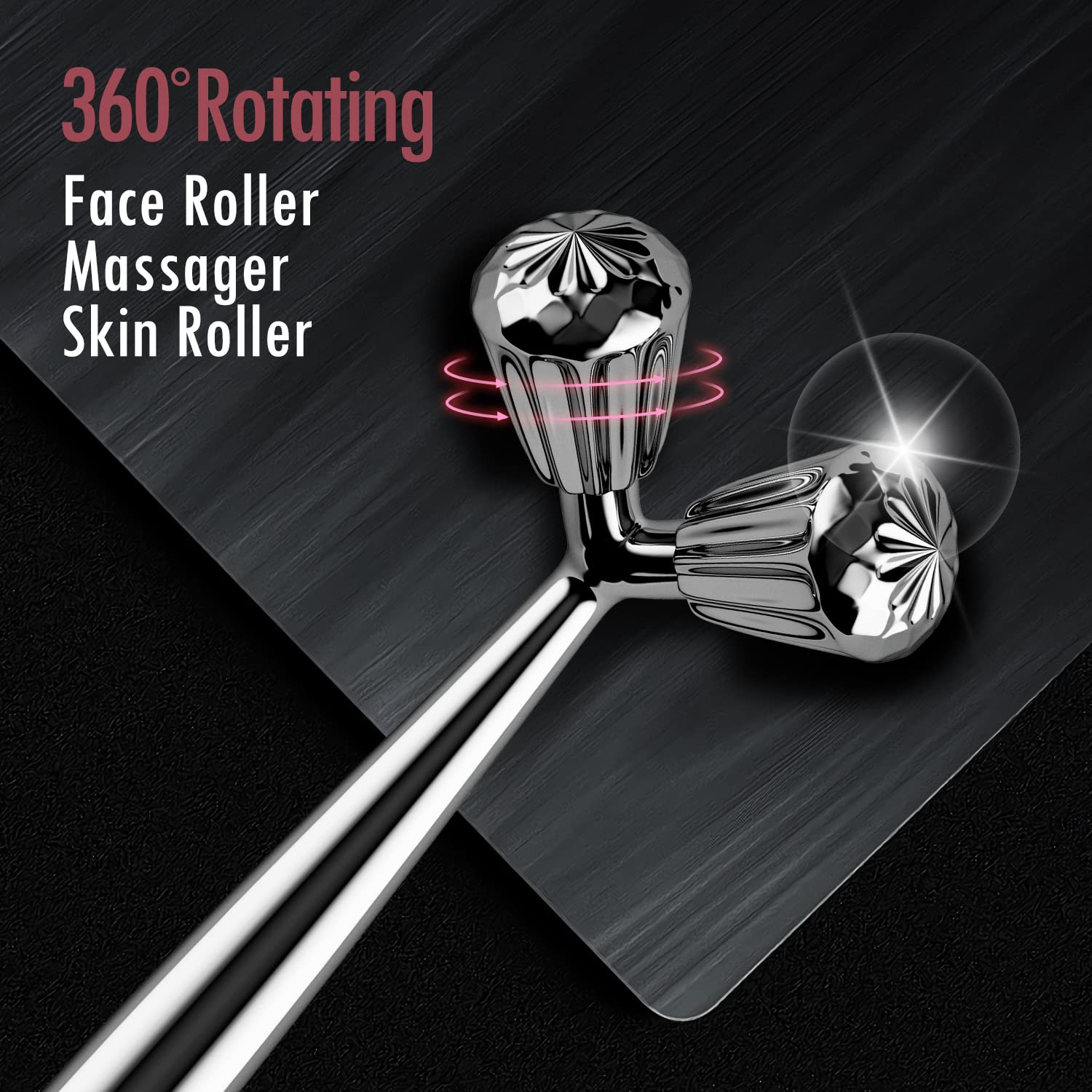 Rodillo masajeador facial de metal rodillo facial 3D y kit de herramientas de masaje Gua Sha para cara, ojos, cuello, cuerpo y cuidado de la piel