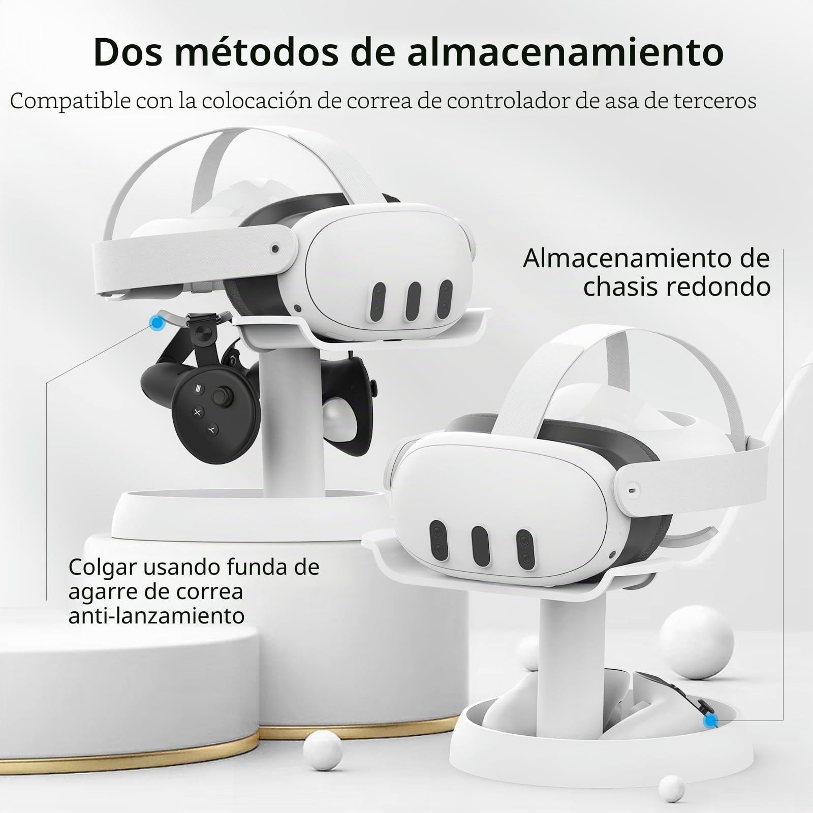 AMVR Soporte de Realidad Virtual, Accesorios de Compatible con Quest 3s, Quest 3, Auriculares Quest Pro, Meta Quest, para Quest 2, Pico 4,Rift o Rift S y Controladores táctiles