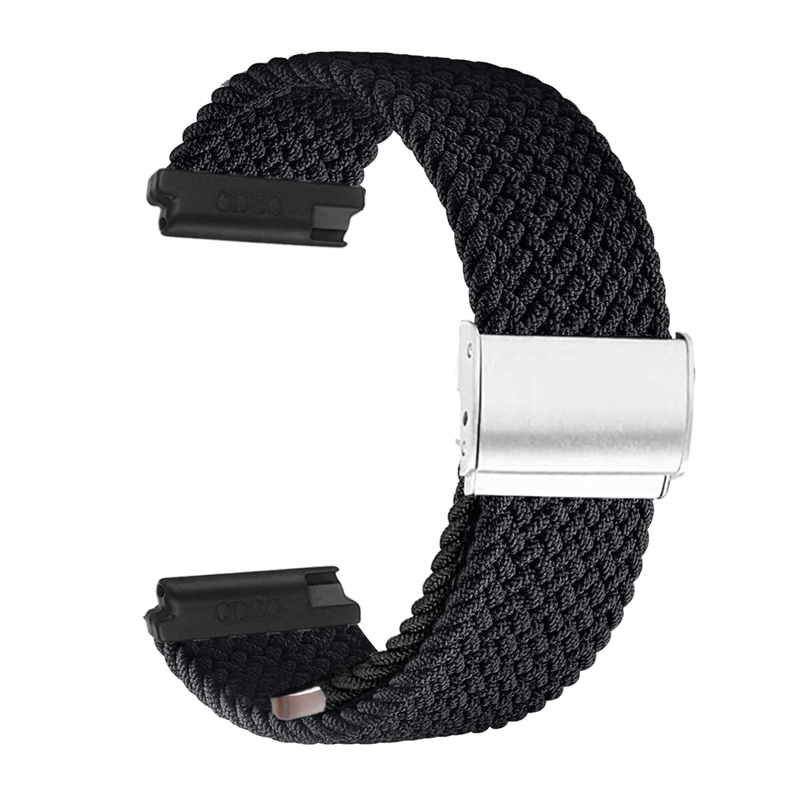 YOOSIDE For Garmin Venu 3S / Venu 2S / Vivoactive 4S / Vivomove 3S Braided Loop Bracelet, Soft Elastic Nylon Watch Strap with Adjustable Stainless Steel Clasp for Fossil Gen 5E 42 mm