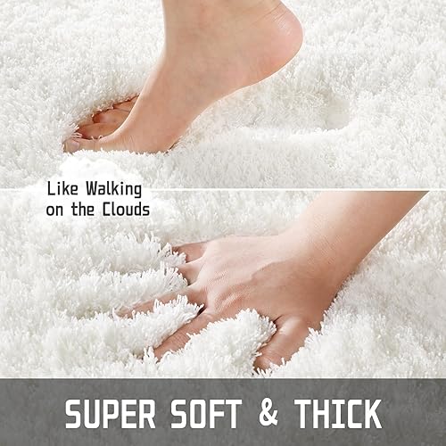 Miniatura 2 de Yimobra - Tapetes de baño, microfibra absorbente de agua, ultrasuaves, antideslizantes, afelpados, esponjosos y gruesos, lavables, piso de baño,