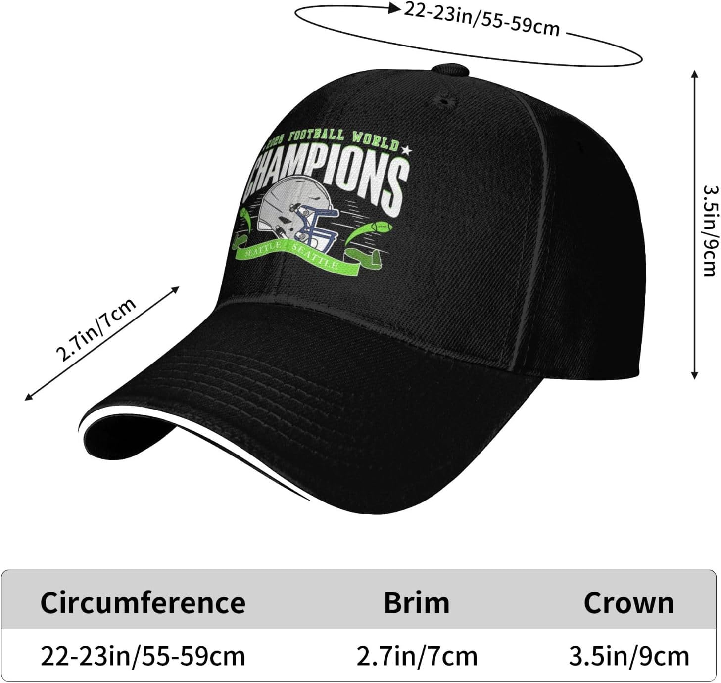 2026 Football Champs Hat for Adult,World Champions Caps for Fans Gift Adjustable One Size Fits All - Image 6