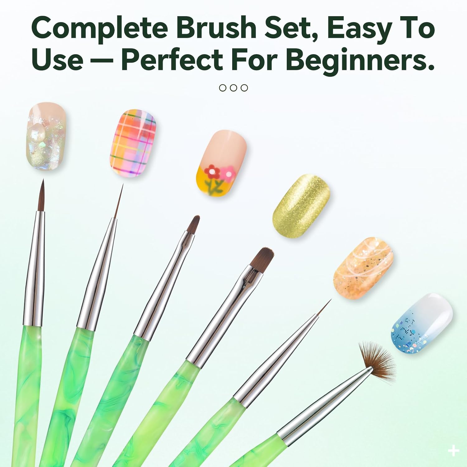 7PCS Nail Art Brushes Set with Nail Polish Mixing Palette image 2
