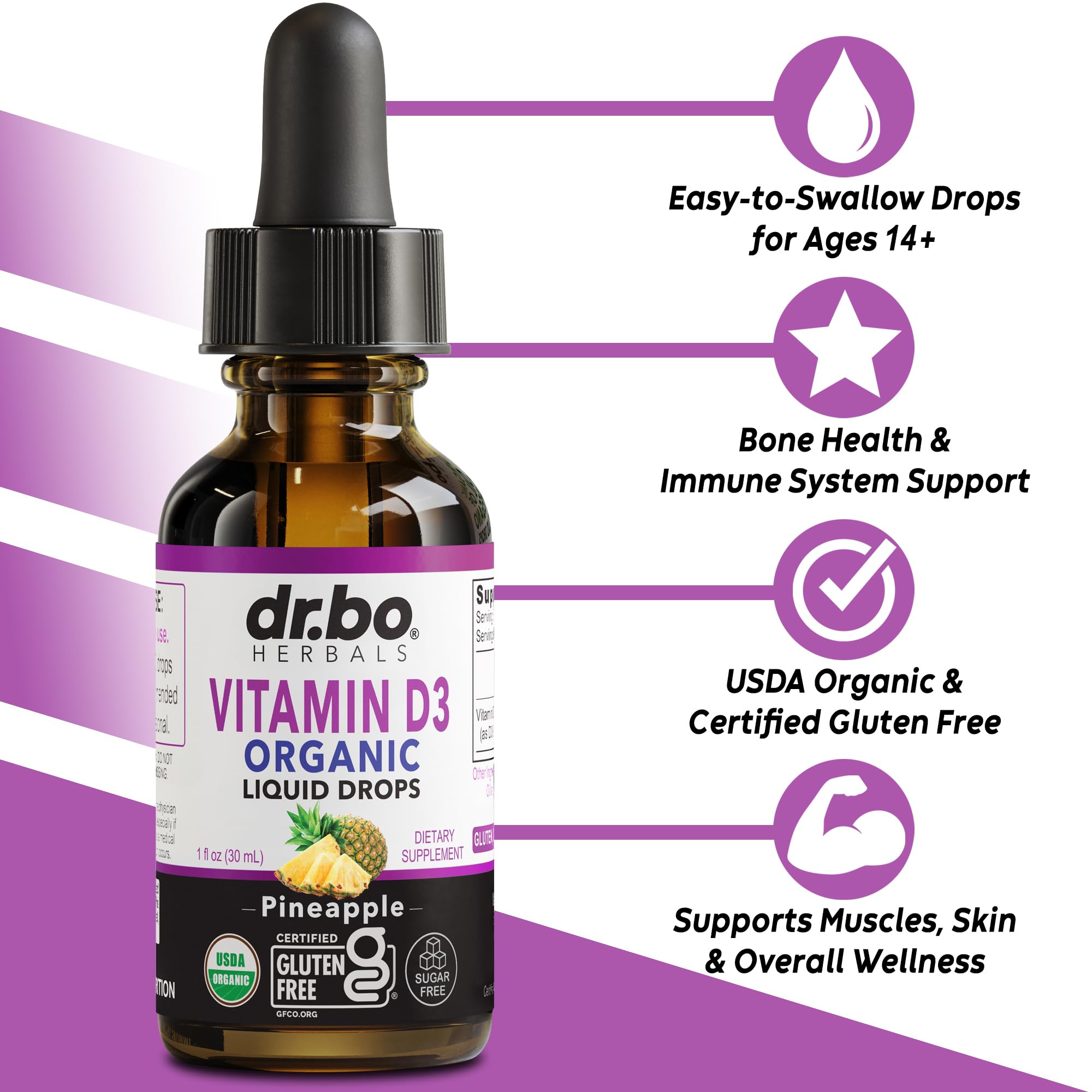 Vitamin D3 Liquid Drops Organic - Vegan VIT D Liquid Vitamin D for Adults & Kids Oil 4000 IU Vegan Organic D3 Drops Sublingual Supplement - Immune & Bone Health VIT Supplements, Non-GMO 30 Servings — Amazon image 2