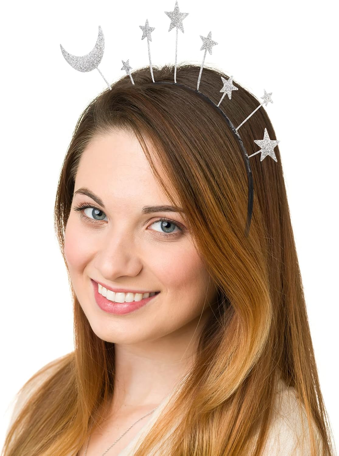 PRETYZOOM Glitter Stars Moon Headbands Cute Moon Star Hair Hoop Headwear Birthday Party Crown Tiara Headpieces Hair Accessories - Image 4