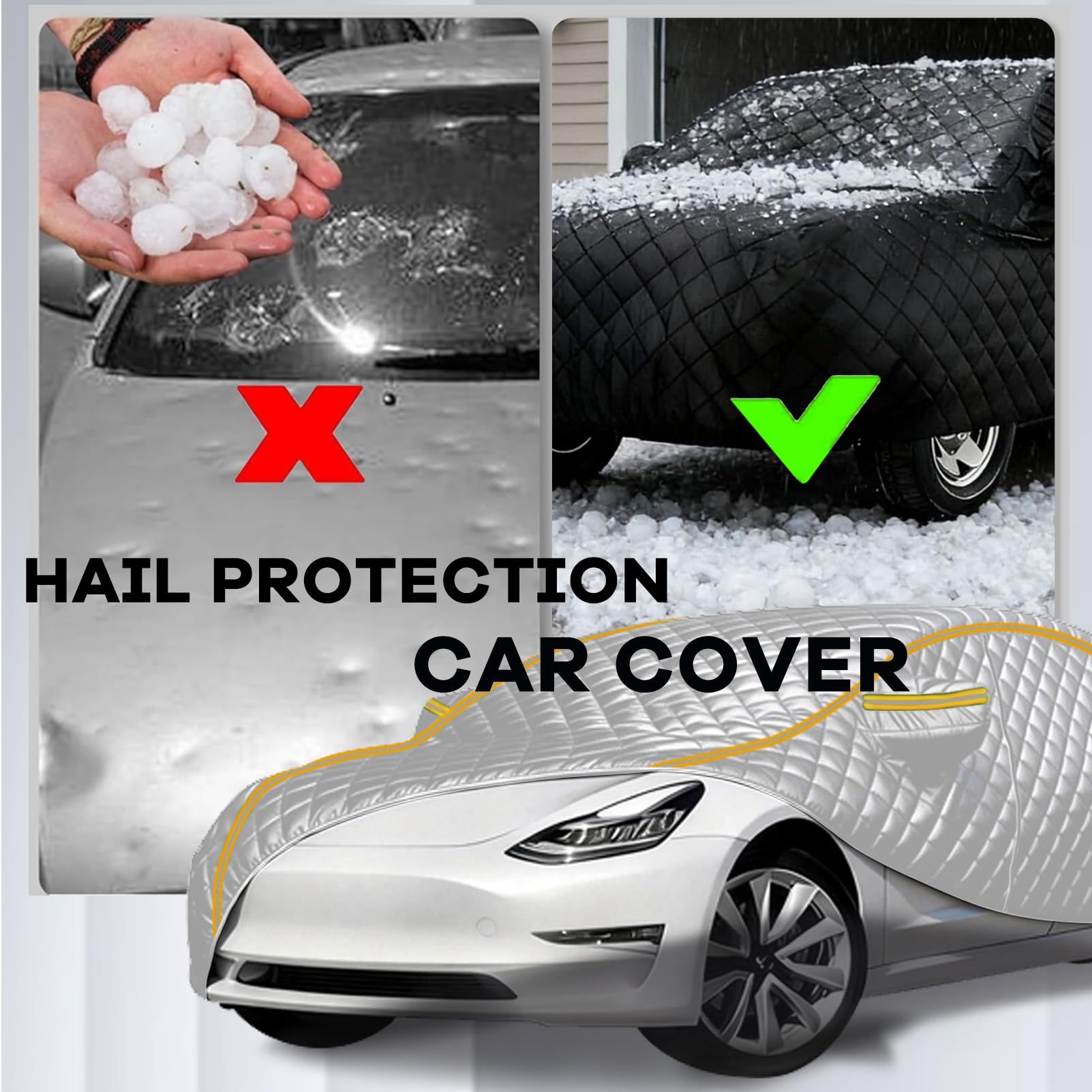 Telo Copriauto Antigrandine per Kia Sportage (2023-2026), Versione Extra‑Spessa 5 Strati, Protezione Totale da Grandine, Neve, UV e Graffi, con Cerniera e Cinghie Antivento Bn5