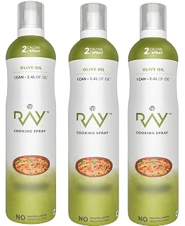 LB RAY Cooking Spray Olive Oil - Low-Calorie, 100% Oil Spray, No Gases, Emulsifiers, and Water (200 ml, Pack of 3)