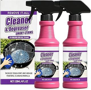 Fast-Acting Heavy-Duty Grill Degreaser Spray (2 Pcs) | Kitchen Degreaser Spray, Grill Cleaner for Outdoor Grill, Multi-Purpose Grease Remover Cleaner for Oven, Grill & Stove BBQ