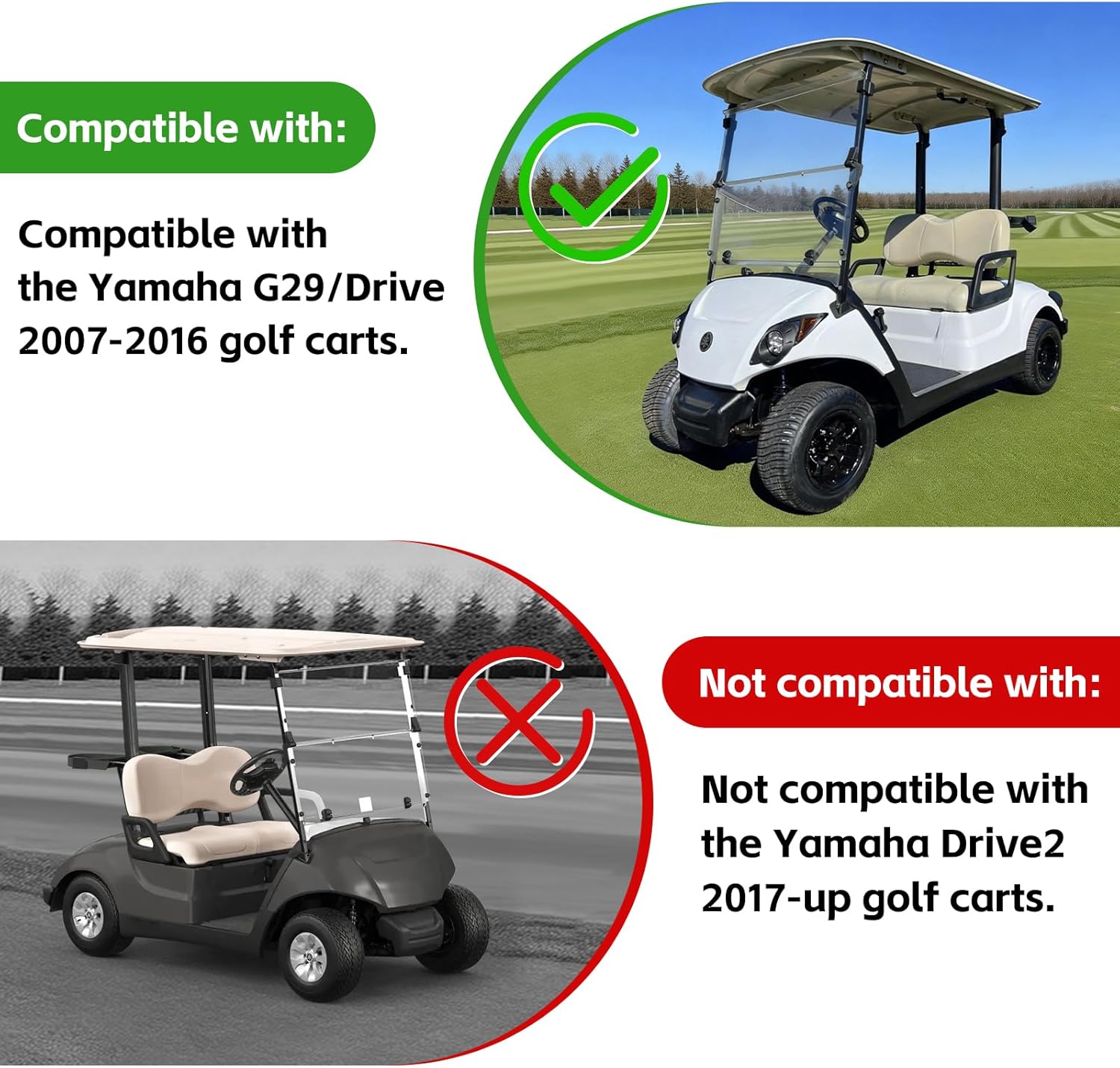 Golf Cart Front Seat Bottom and Back Rest Cushion Assembly Kit Replacement for Yamaha G29/Drive 2007-2016