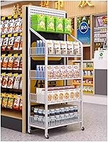 Vista 1 de Shelves 4Tier Candy Display Rack Snack Organizer Chip Display Rack,Large Floor Supermarket Snack Organizer Carts,Metal Snack Holder Snack Stand