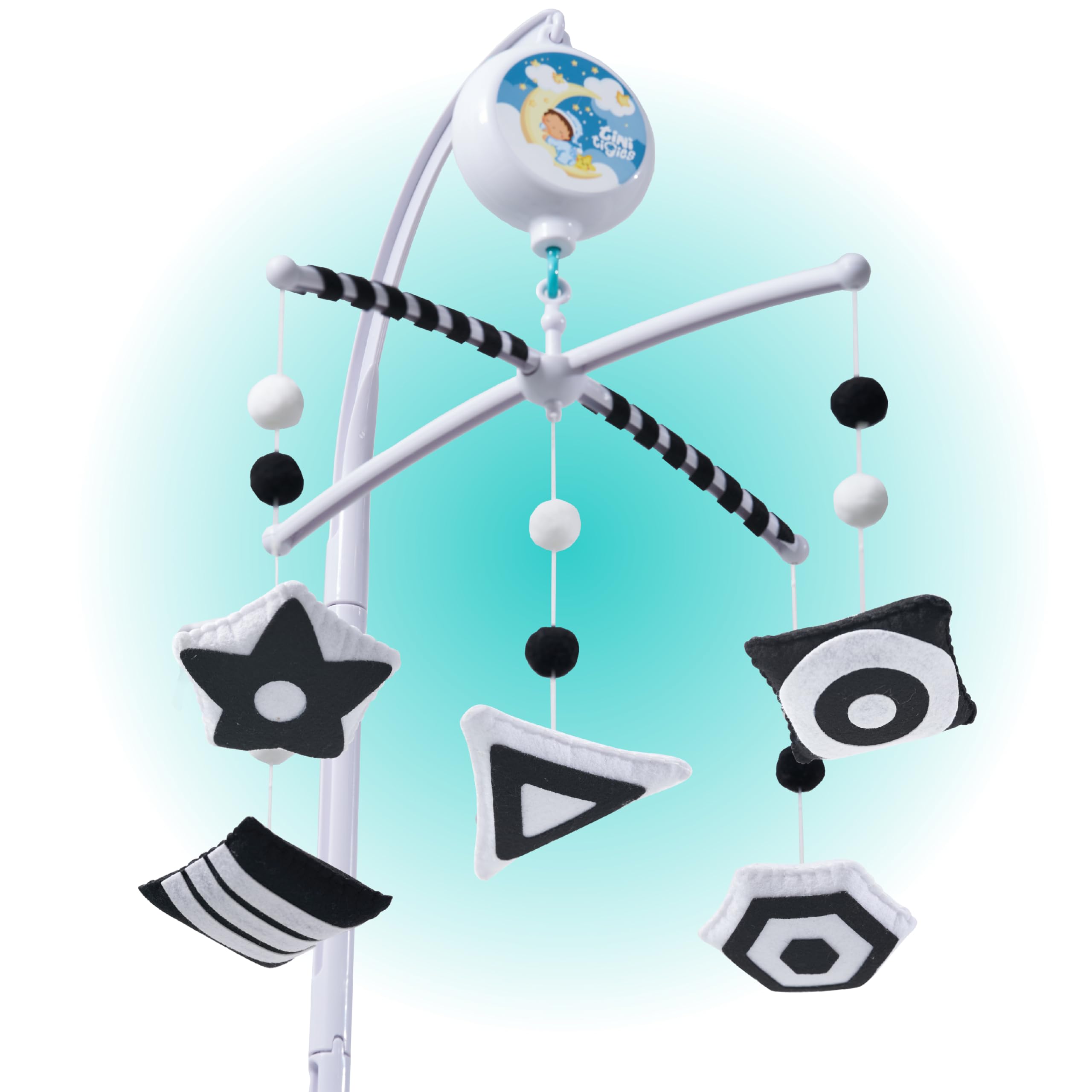 EVERLOVE | Montessori Baby Mobile for Crib Black and White Mobile Give Visual Stimulation to Engage Your Newborn for Boys & Girls