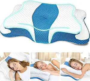 Memory Foam Pillows, Cervical Pillow for Neck and Shoulder Pain Relief, Ergonomic Contour Bed Pillow, Soft for Side Sleep Stomach Sleeping and Back Sleeper