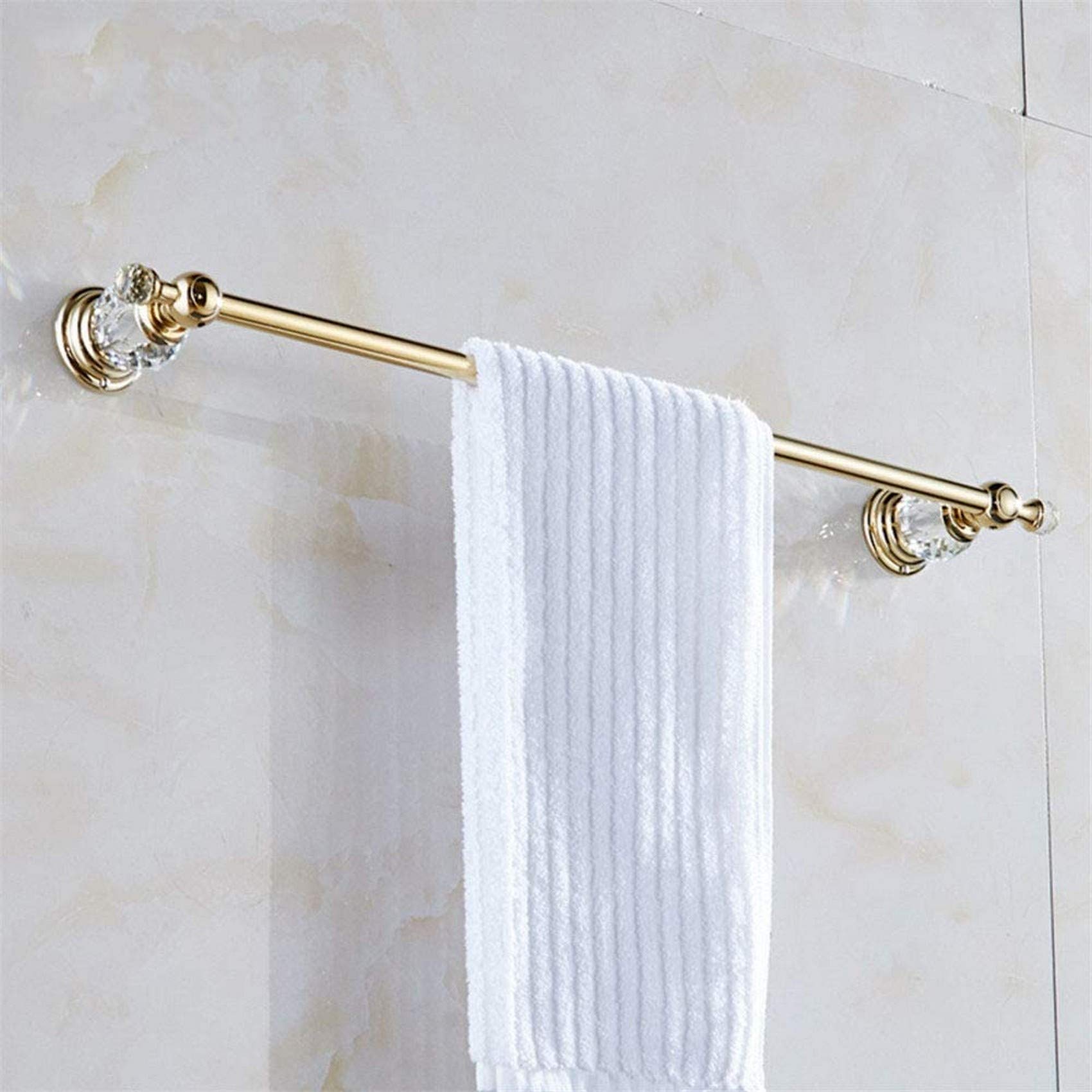 FGXHHS Single pole Towel rail,Copper Crystal Gold-plated towel bar,Non-fading Anti-rust rack For Bathroom Kitchen Office-B 40cm(16inch)