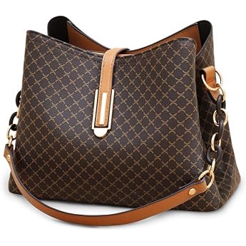 Shoulder Bag Womens Handbag Fashion Women Crossbody Bag PU Leather Retro Shoulder Bag with 3 Large Pockets Brown A