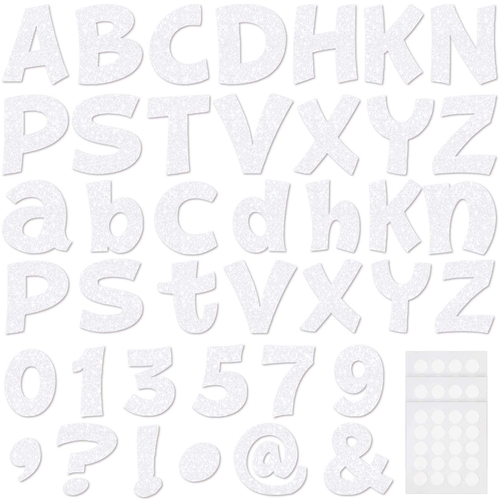 Colarr 216 Pcs Glitter Bulletin Board Letters for Classroom White