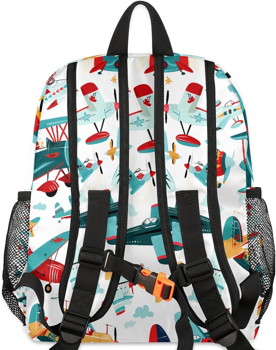 Airplane Aircraft Toddler Backpack for Boys Girls Kids Cartoon Mini Backpacks Casual Daypack Preschool Kindergarten Bookbag Travel Backpack