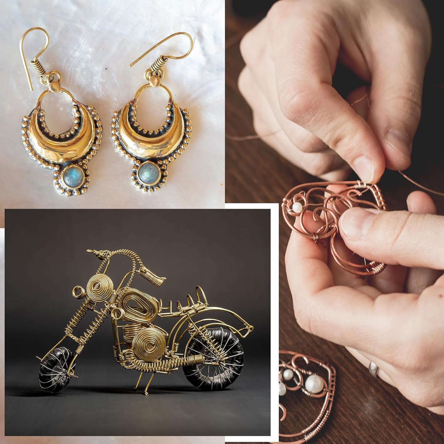 uxcell 6 Gauge Brass Craft Wire, 20 ft Flexible Bendable Jeweler's Brass Wrapping Wire for Jewelry Making, DIY Crafts, Modeling, Decorations (Round)