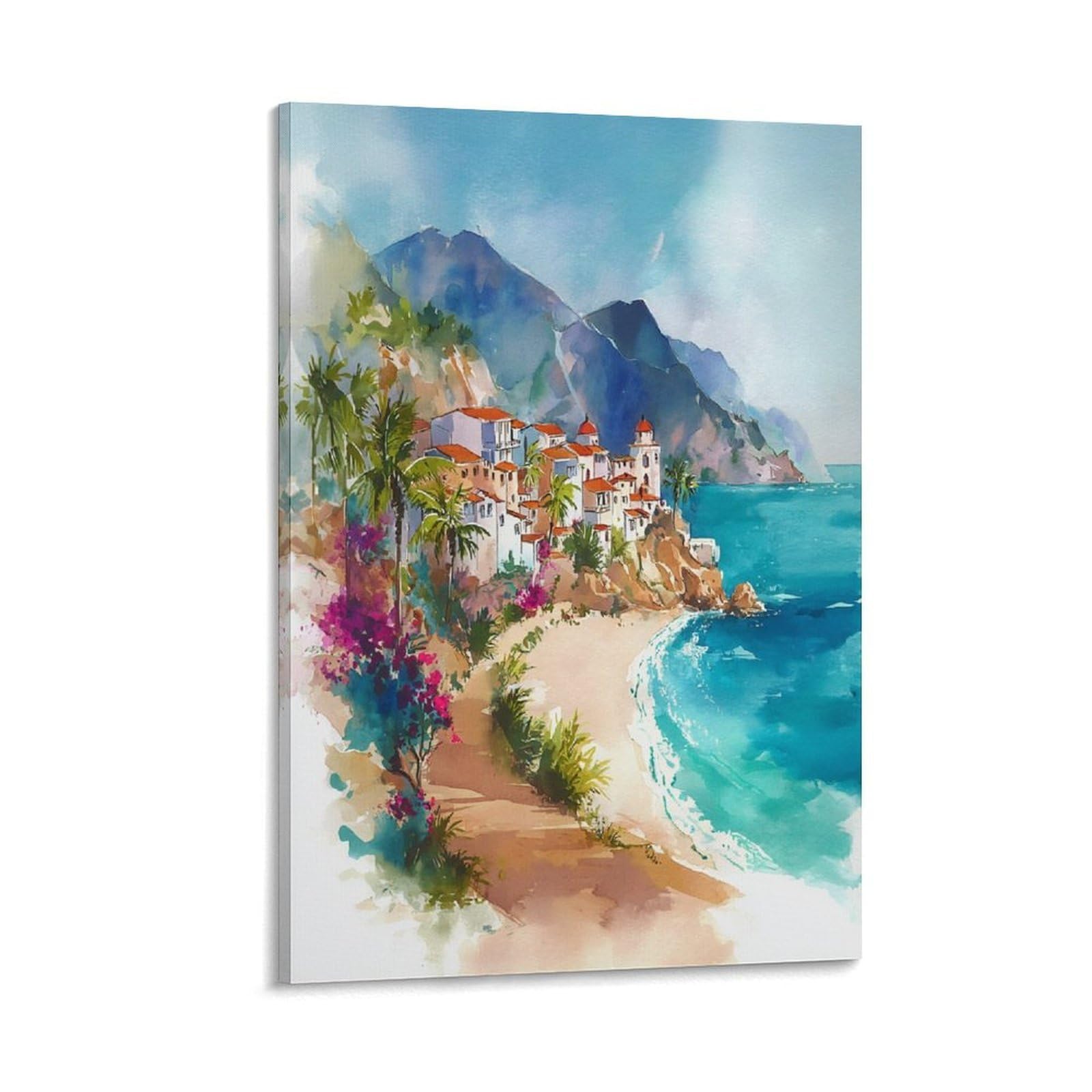 XWYMXZ Cabo San Lucas Watercolor Painting Mexico Travel Poster Tree 20x30inch(50x75cm) Vintage Watercolor Canvas Art
