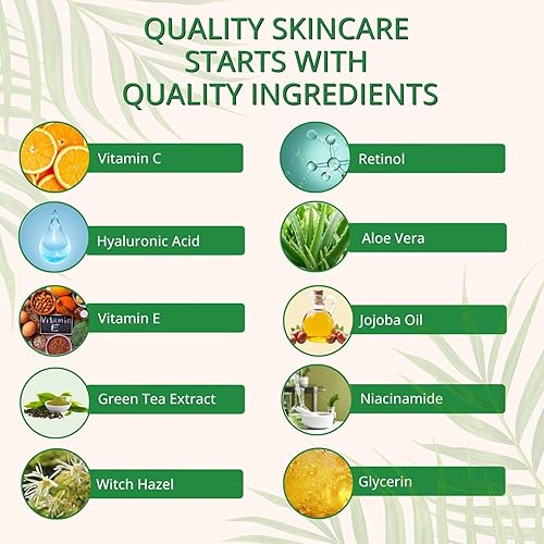 Miniatura 7 de Juego de suero facial para el cuidado de la piel, suero de retinol para la cara, vitamina C con niacinamida, cuidado de la piel con ácido